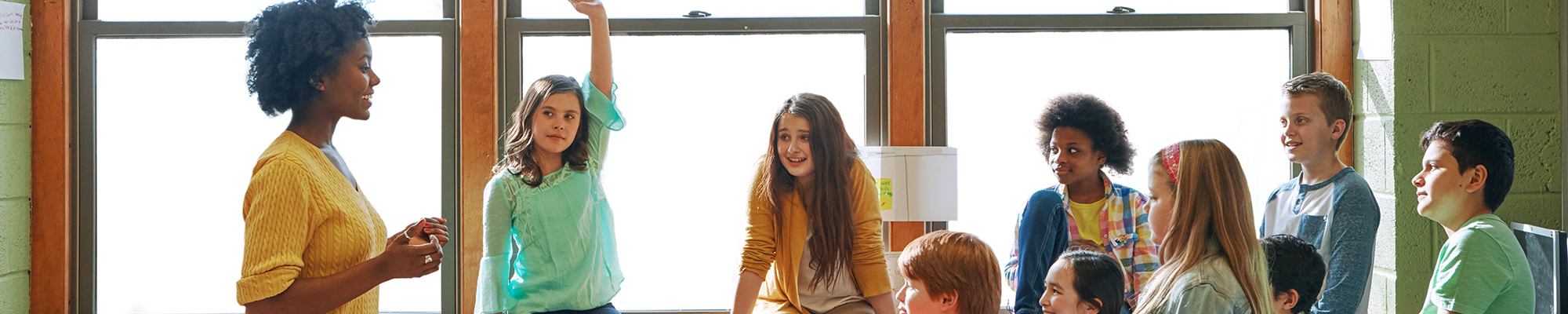 teacher with middle school students